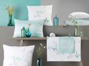 Taies d'oreiller bleu lagon - Percale de coton 120 fils
