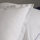 Taies d'oreiller blanc pure volant piqué - Percale de coton 120 fils