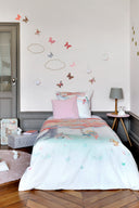 détail motif imprimé tissu percale de coton linge de lit