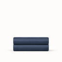 Drap housse en satin de coton bleu marine | Julie Lavarière