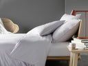 Housse de couette gris parme - Percale de coton 120 fils