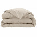 Housse de couette unie beige en percale de coton 80 fils | Julie Lavarière