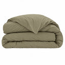 Housse de couette unie olive en percale de coton 80 fils | Julie Lavarière