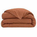 Housse de couette unie terracotta en percale de coton 80 fils | Julie Lavarière