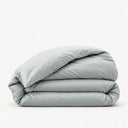 Housse de couette en satin de coton bleu gris, en précommande | Julie Lavarière