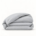 Housse de couette en satin de coton gris clair, en précommande | Julie Lavarière
