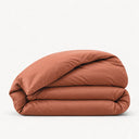 Housse de couette en satin de coton terracotta chic, en précommande | Julie Lavarière