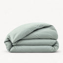 Housse de couette en satin de coton vert gris | Julie Lavarière