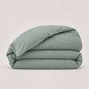 Housse de couette unie verte en percale de coton 80 fils, en précommande | Julie Lavarière