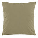 Taie d'oreiller carrée 65x65 cm unie olive en percale de coton 80 fils | Julie Lavarière