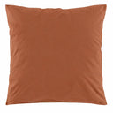 Taie d'oreiller carrée 65x65 cm unie terracotta en percale de coton 80 fils | Julie Lavarière
