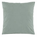Taie d'oreiller carrée 65x65 cm unie vert lichen en percale de coton 80 fils | Julie Lavarière
