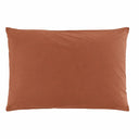 Taie d'oreiller unie terracotta en percale de coton 80 fils | Julie Lavarière