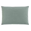 Taie d'oreiller unie vert lichen en percale de coton 80 fils | Julie Lavarière