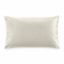 Taie d'oreiller rectangulaire en satin de coton beige chic | Julie Lavarière