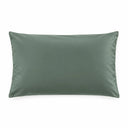 Taie d'oreiller rectangulaire en satin de coton vert minéral, en précommande | Julie Lavarière