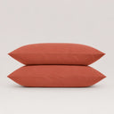 Taies d'oreiller unies terracotta en percale de coton 80 fils | Julie Lavarière