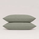 Taies d'oreiller unies vert chic en percale de coton 80 fils, en précommande | Julie Lavarière