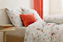 zoom détail housse de couette motif oiseaux Sweet Birds percale de coton